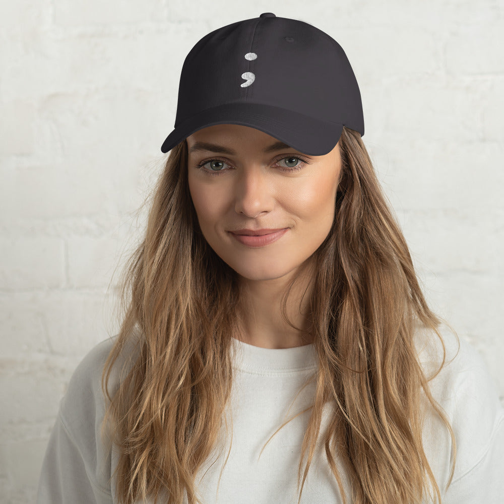 Semicolon Survivor Dad Hat unisex