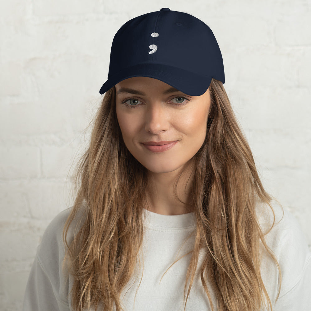 Semicolon Survivor Dad Hat unisex