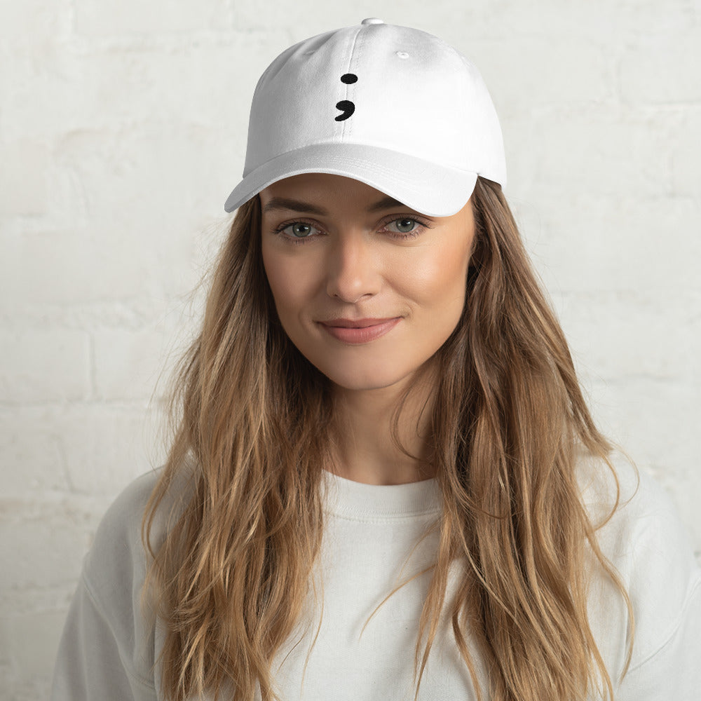 Semicolon Survivor Dad Hat unisex