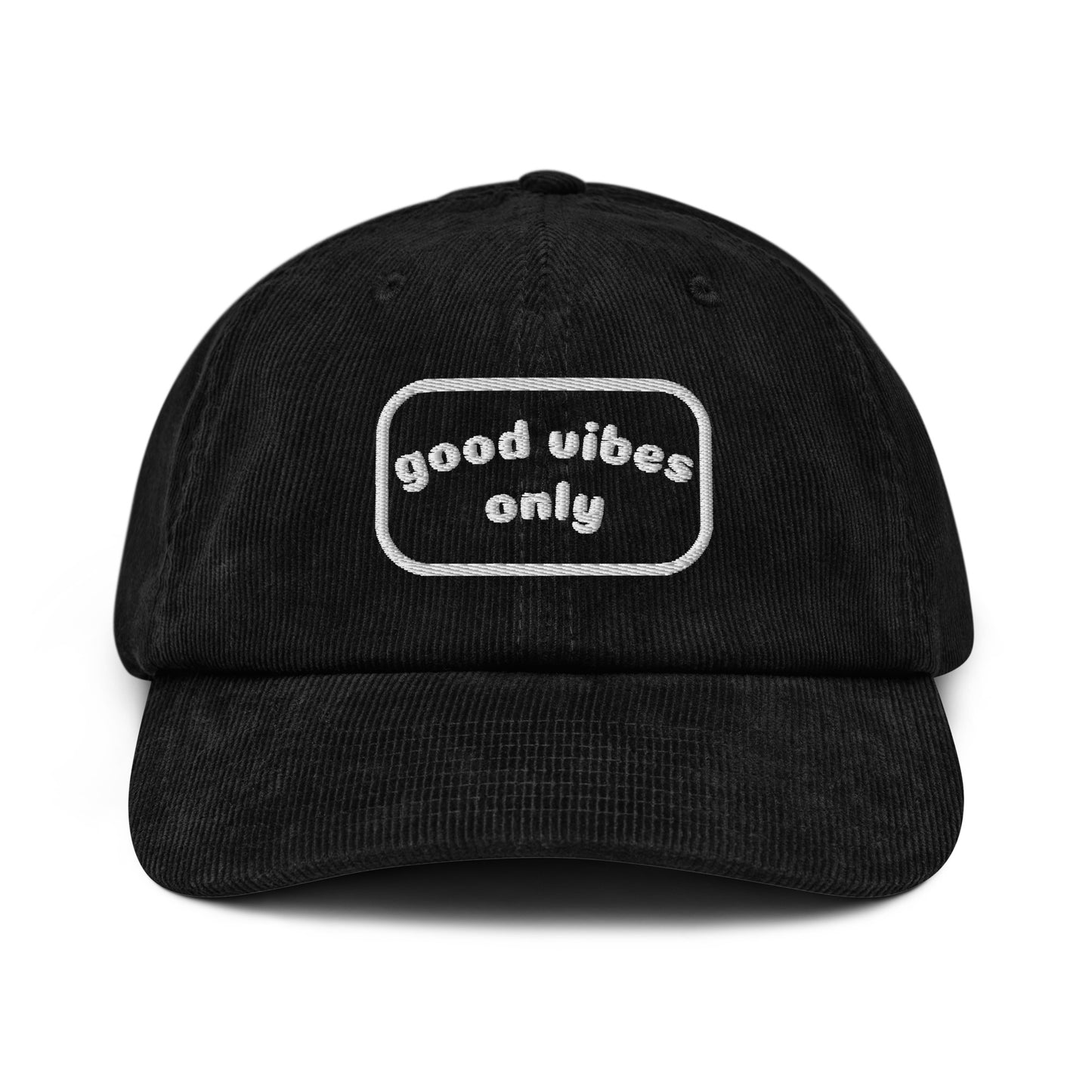 good vibes only Retro Corduroy hat