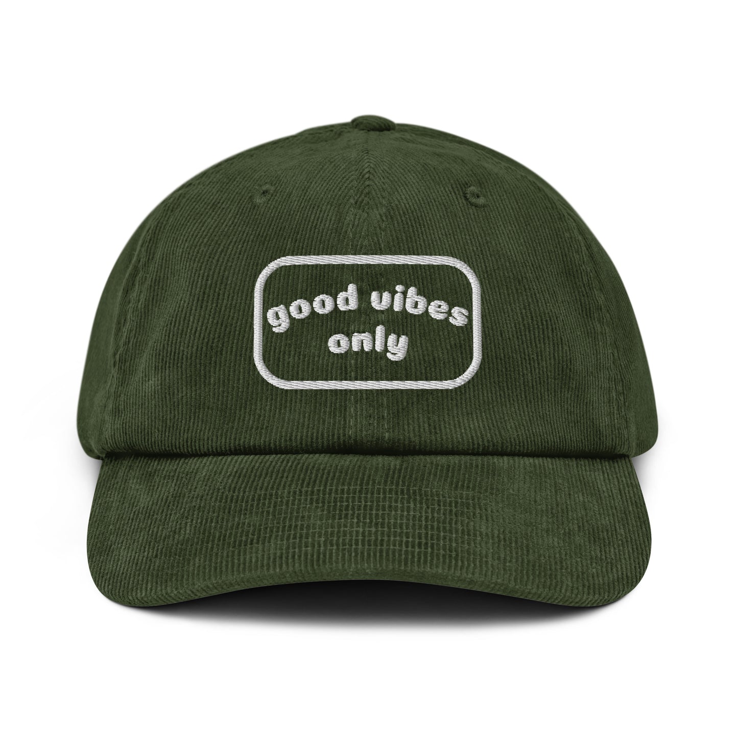 good vibes only Retro Corduroy hat