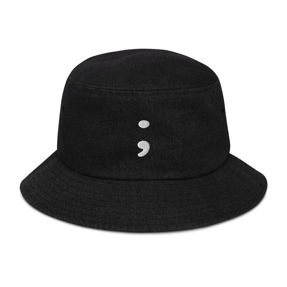 Semicolon Denim bucket hat