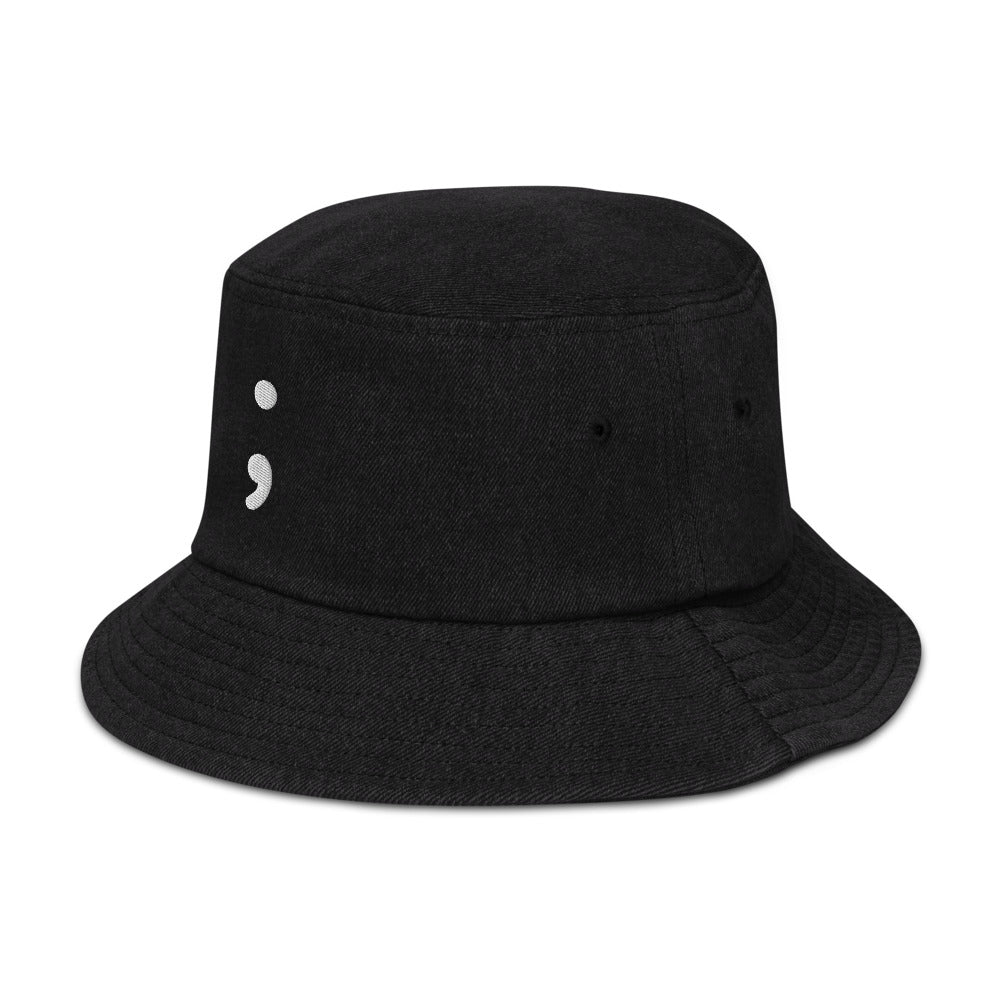 Semicolon Denim bucket hat