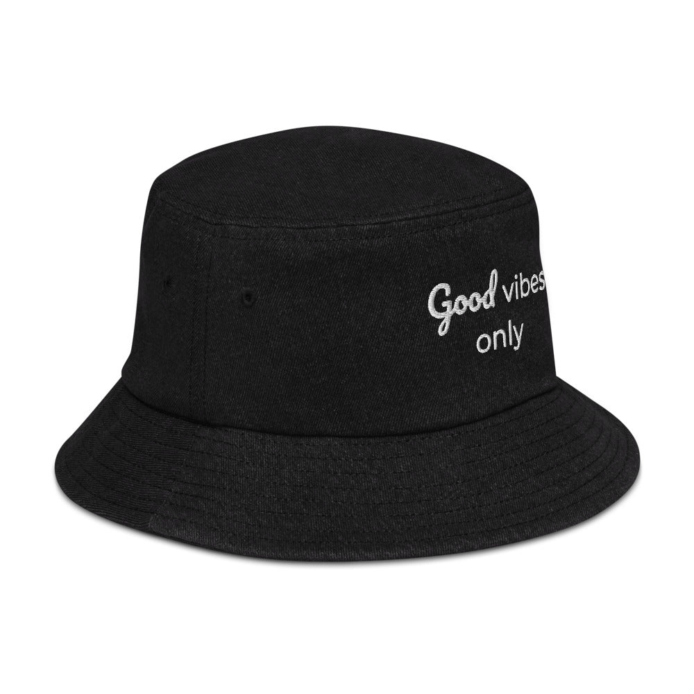 Good Vibes Only Denim bucket hat