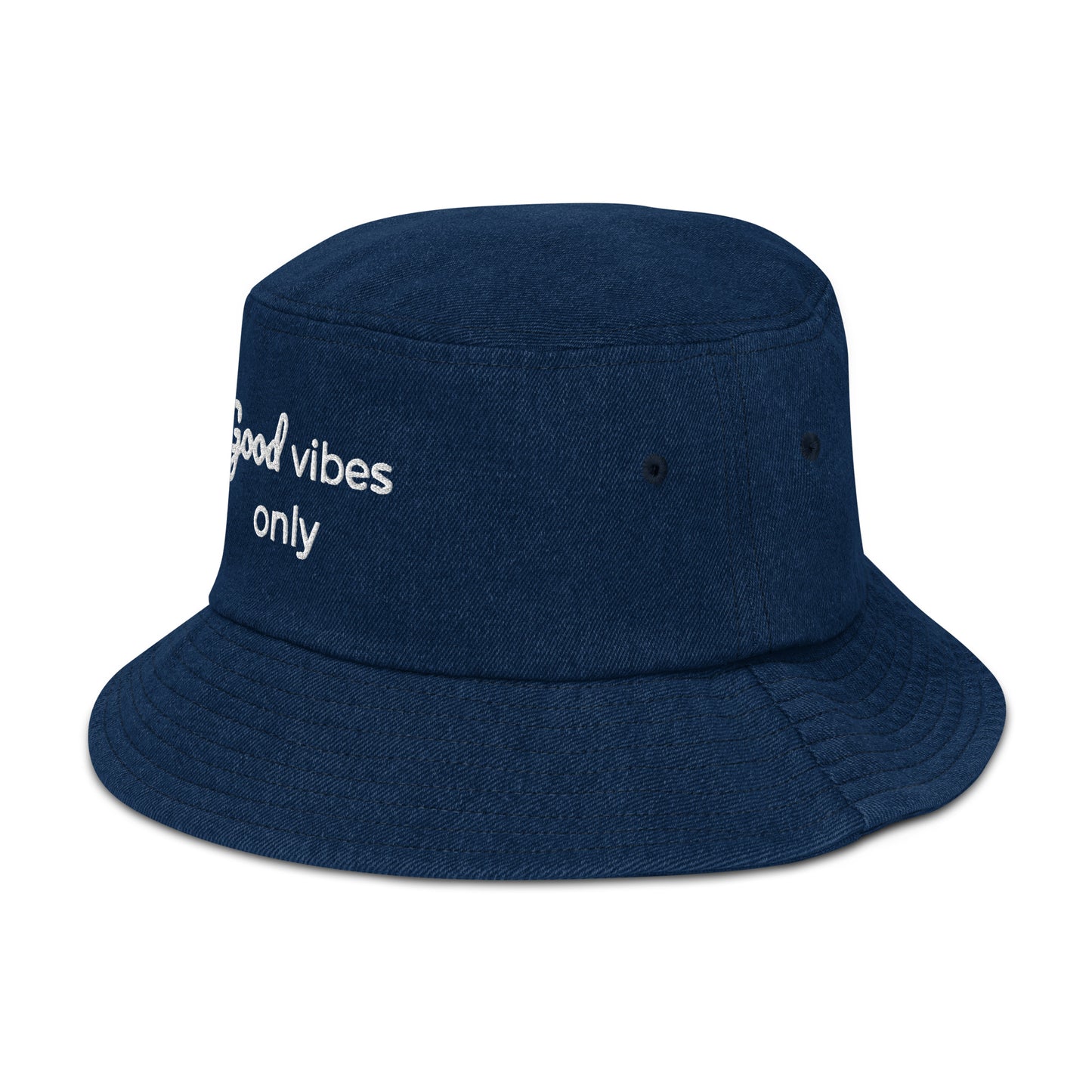 Good Vibes Only Denim bucket hat