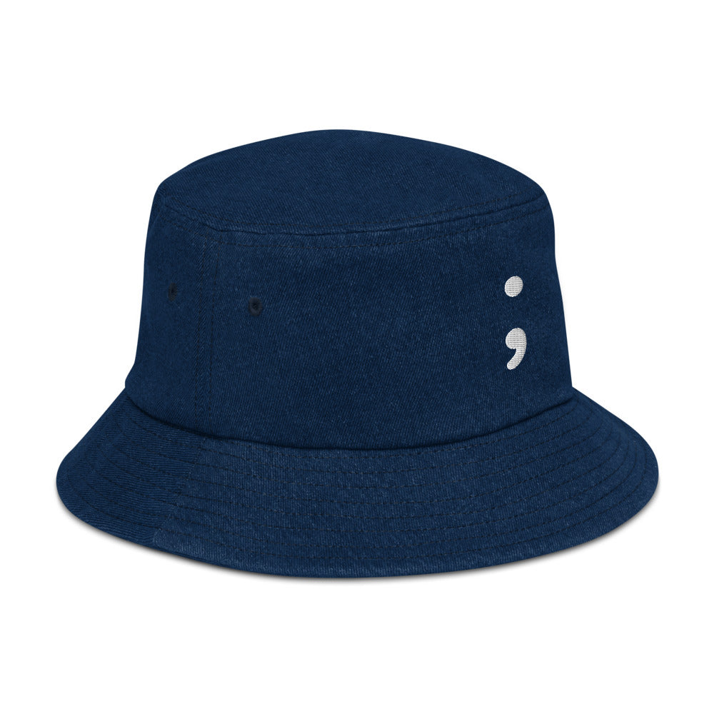 Semicolon Denim bucket hat