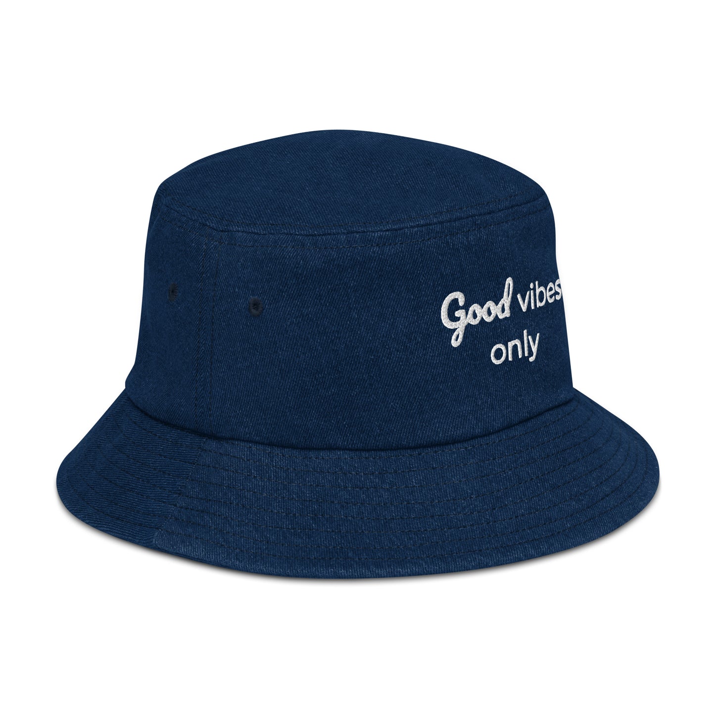 Good Vibes Only Denim bucket hat