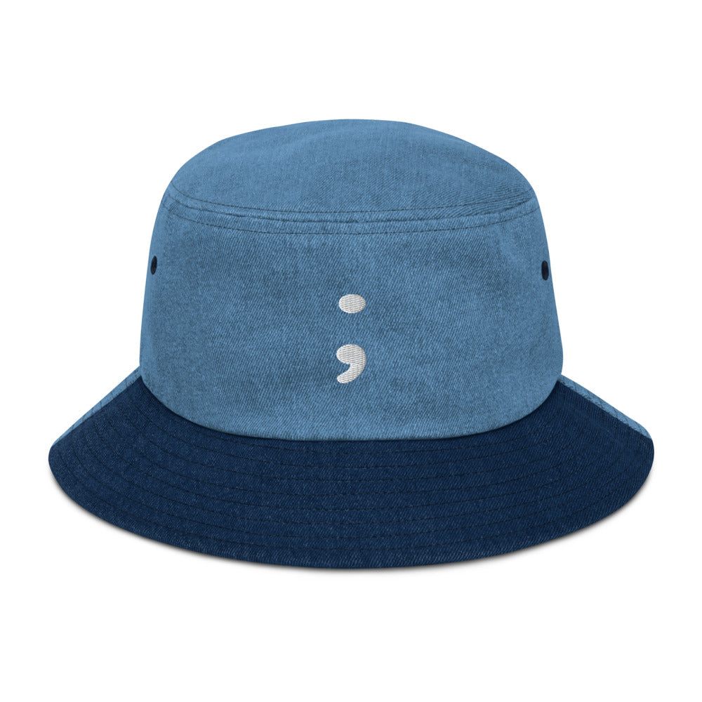 Semicolon Denim bucket hat