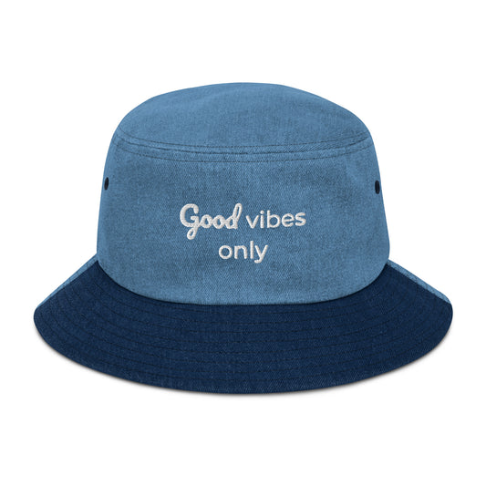 Good Vibes Only Denim bucket hat