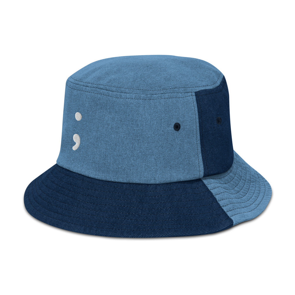 Semicolon Denim bucket hat