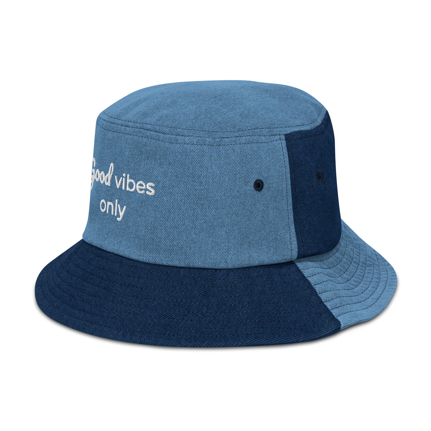 Good Vibes Only Denim bucket hat