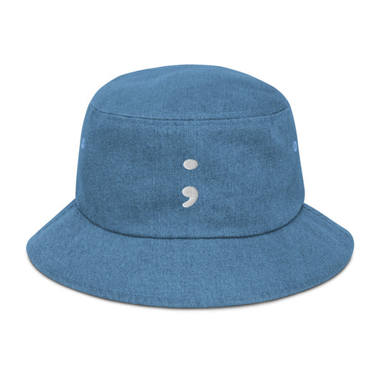 Semicolon Denim bucket hat