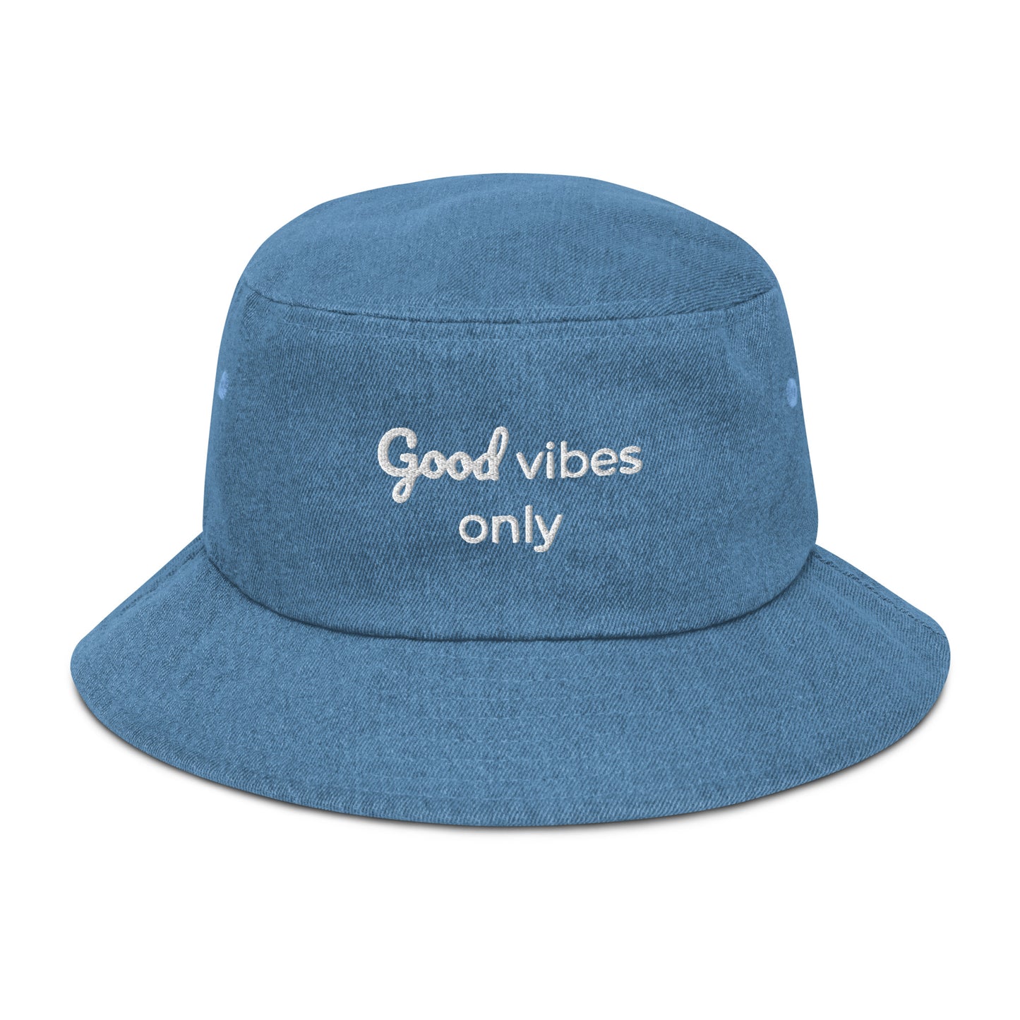 Good Vibes Only Denim bucket hat