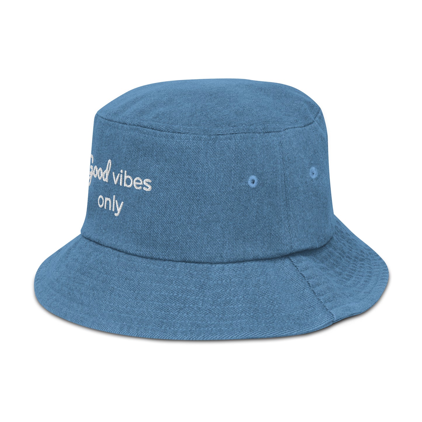 Good Vibes Only Denim bucket hat