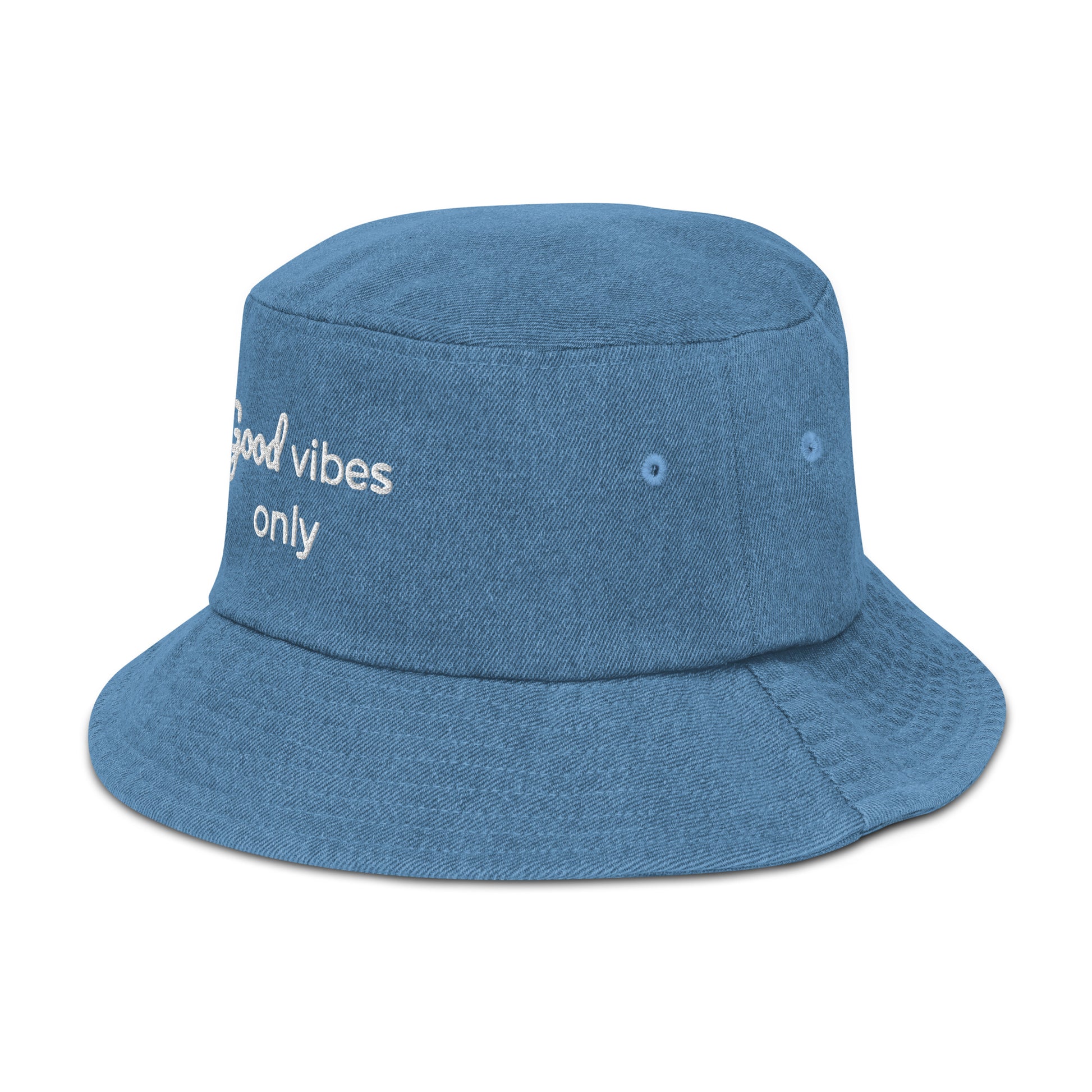 Good Vibes Only Denim bucket hat