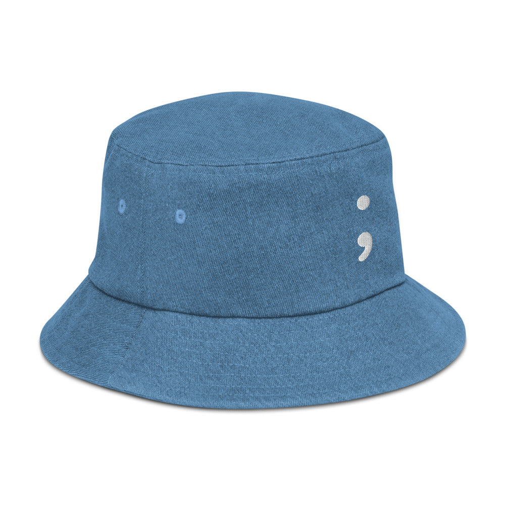 Semicolon Denim bucket hat