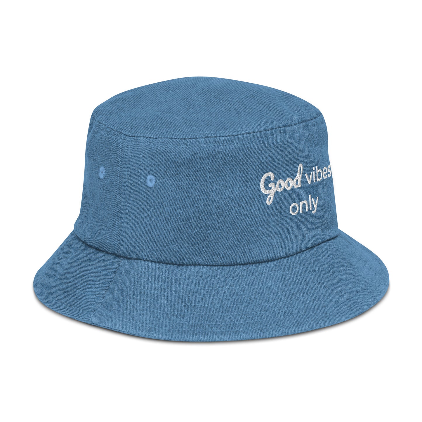 Good Vibes Only Denim bucket hat