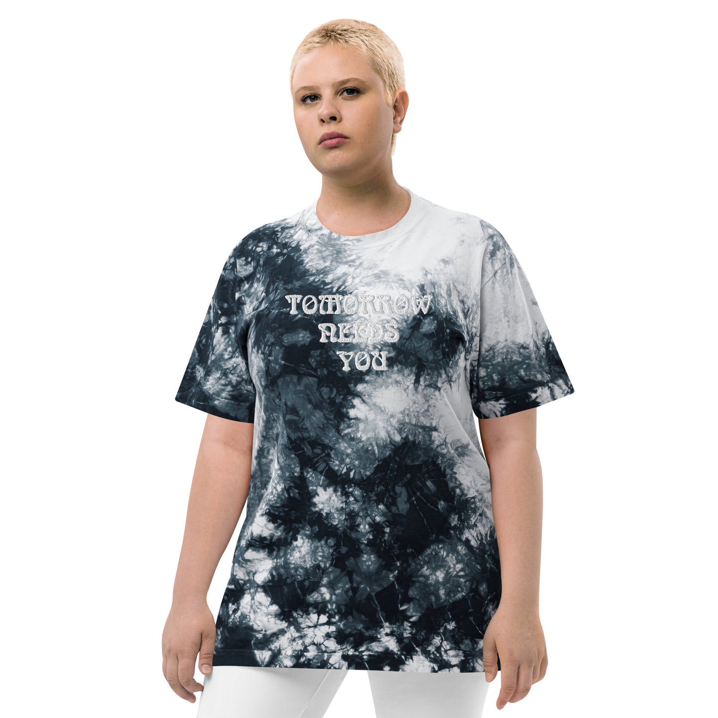 Tomorrow Needs You Oversized tie-dye t-shirt