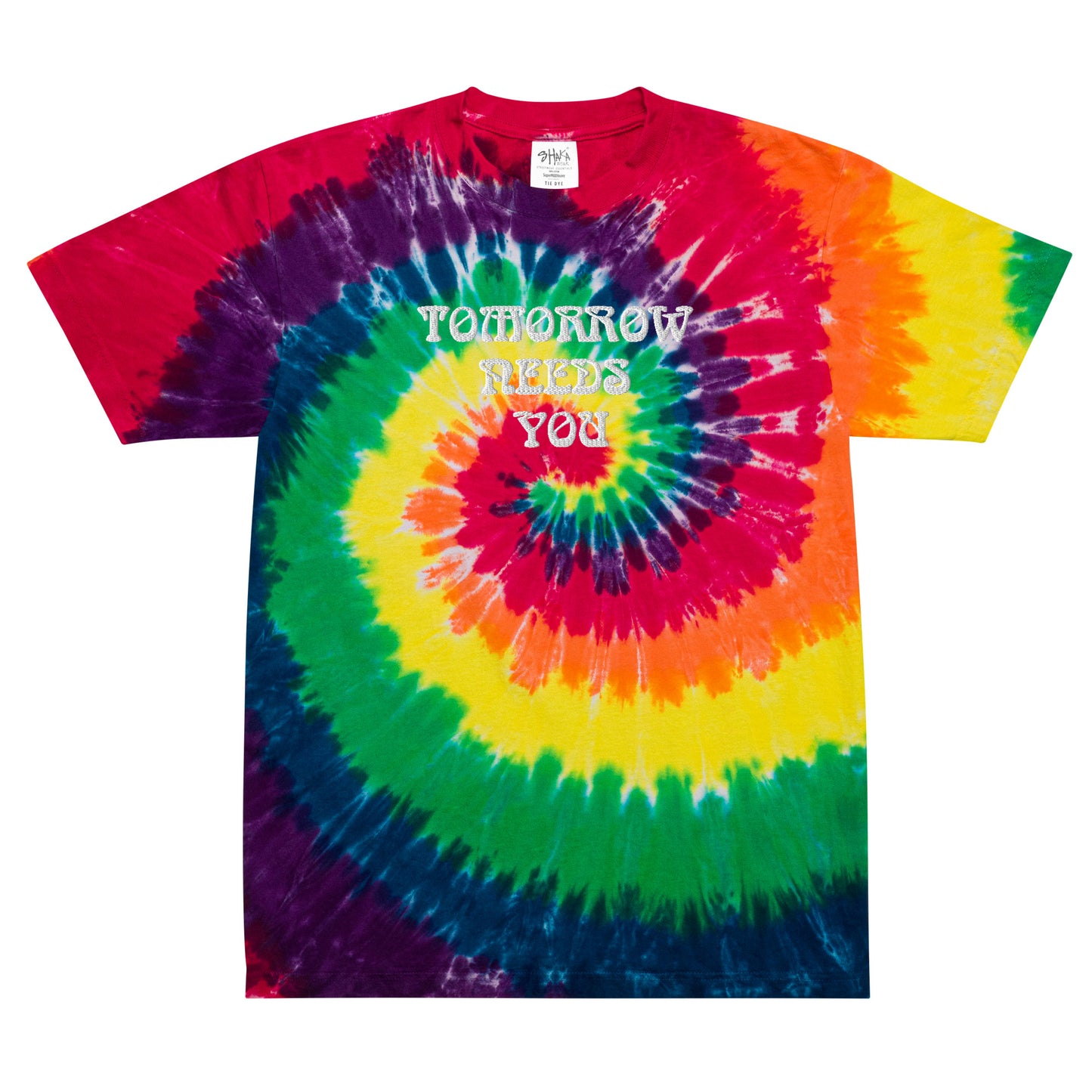 Tomorrow Needs You Oversized tie-dye t-shirt