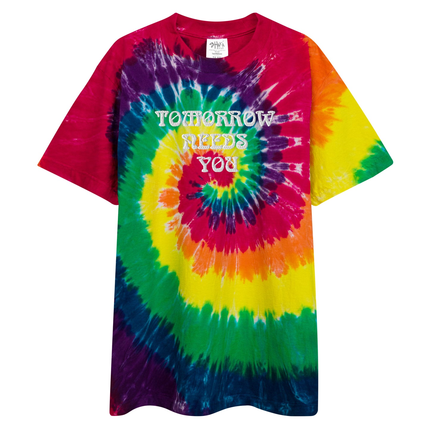 Tomorrow Needs You Oversized tie-dye t-shirt