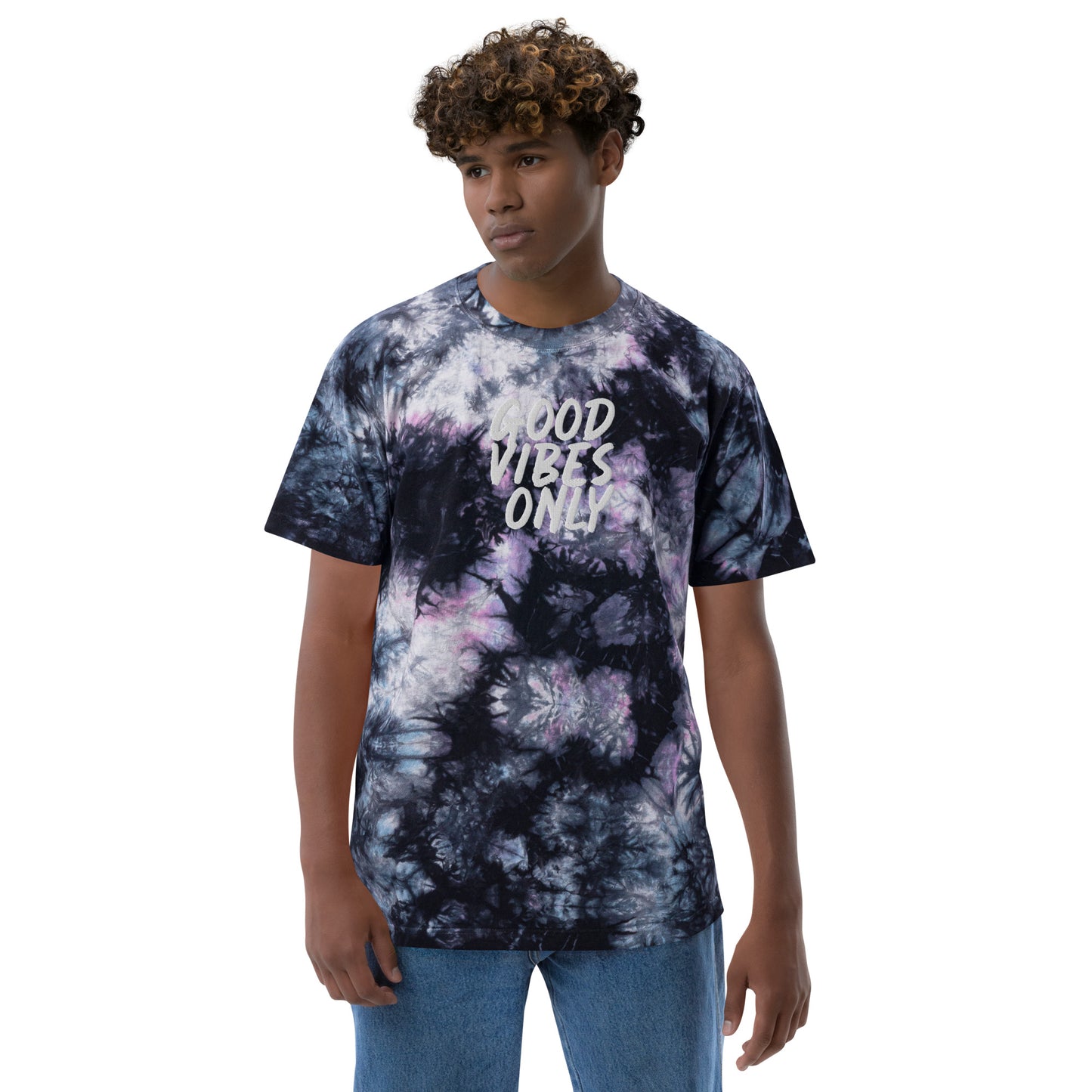 Good Vibes Only 2 Oversized tie-dye t-shirt