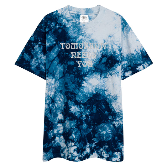 Tomorrow Needs You Oversized tie-dye t-shirt