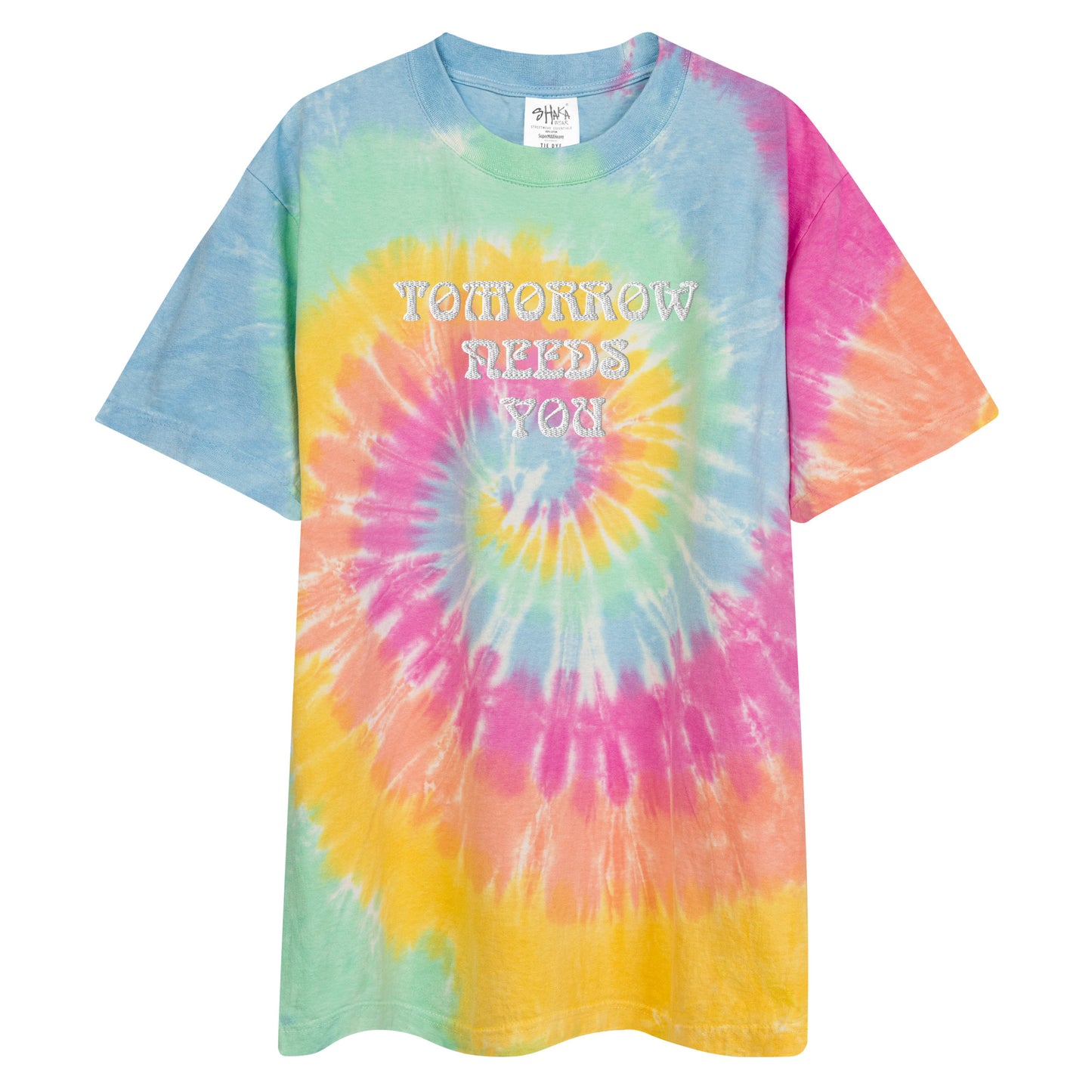 Tomorrow Needs You Oversized tie-dye t-shirt