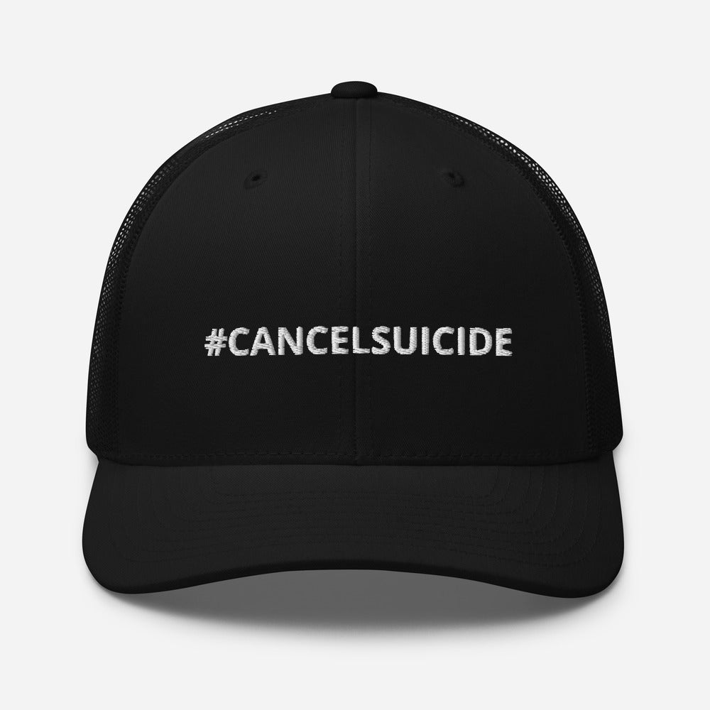 #CANCELSUICIDE Signature Trucker Cap White Embroidery