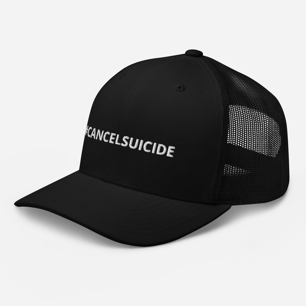 #CANCELSUICIDE Signature Trucker Cap White Embroidery