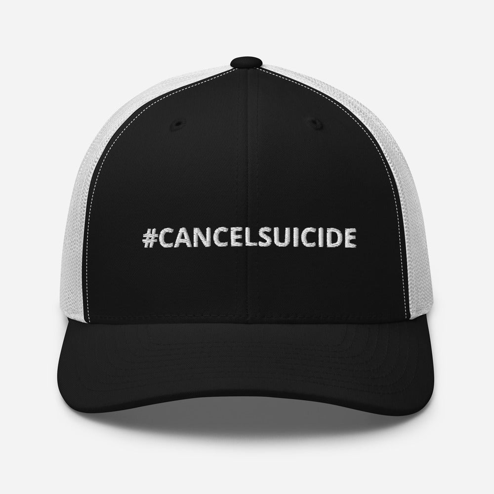 #CANCELSUICIDE Signature Trucker Cap White Embroidery