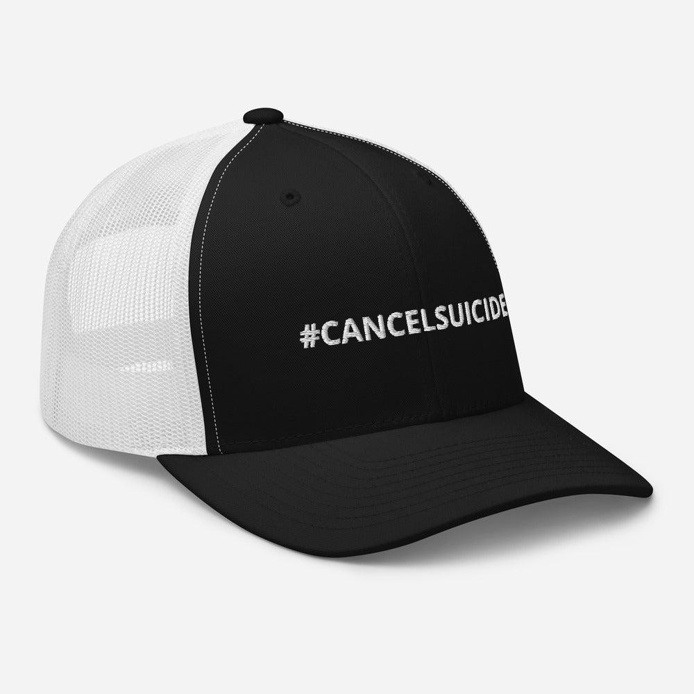 #CANCELSUICIDE Signature Trucker Cap White Embroidery