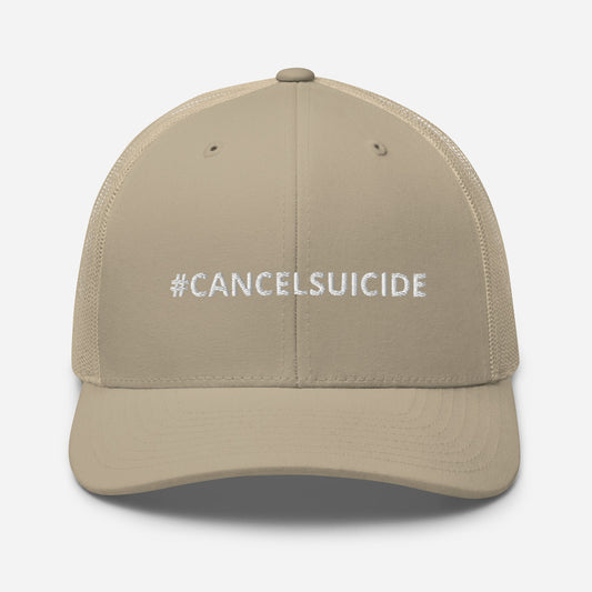 #CANCELSUICIDE Signature Trucker Cap White Embroidery