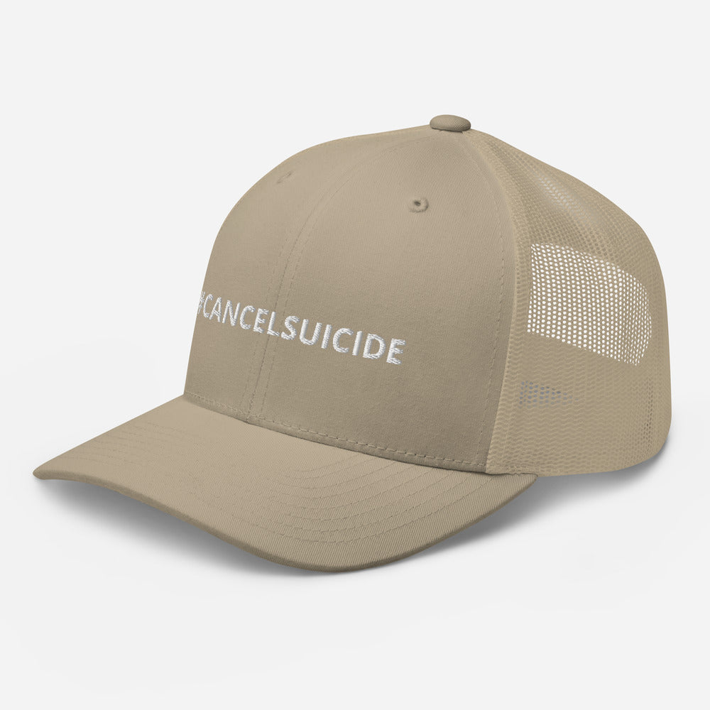 #CANCELSUICIDE Signature Trucker Cap White Embroidery