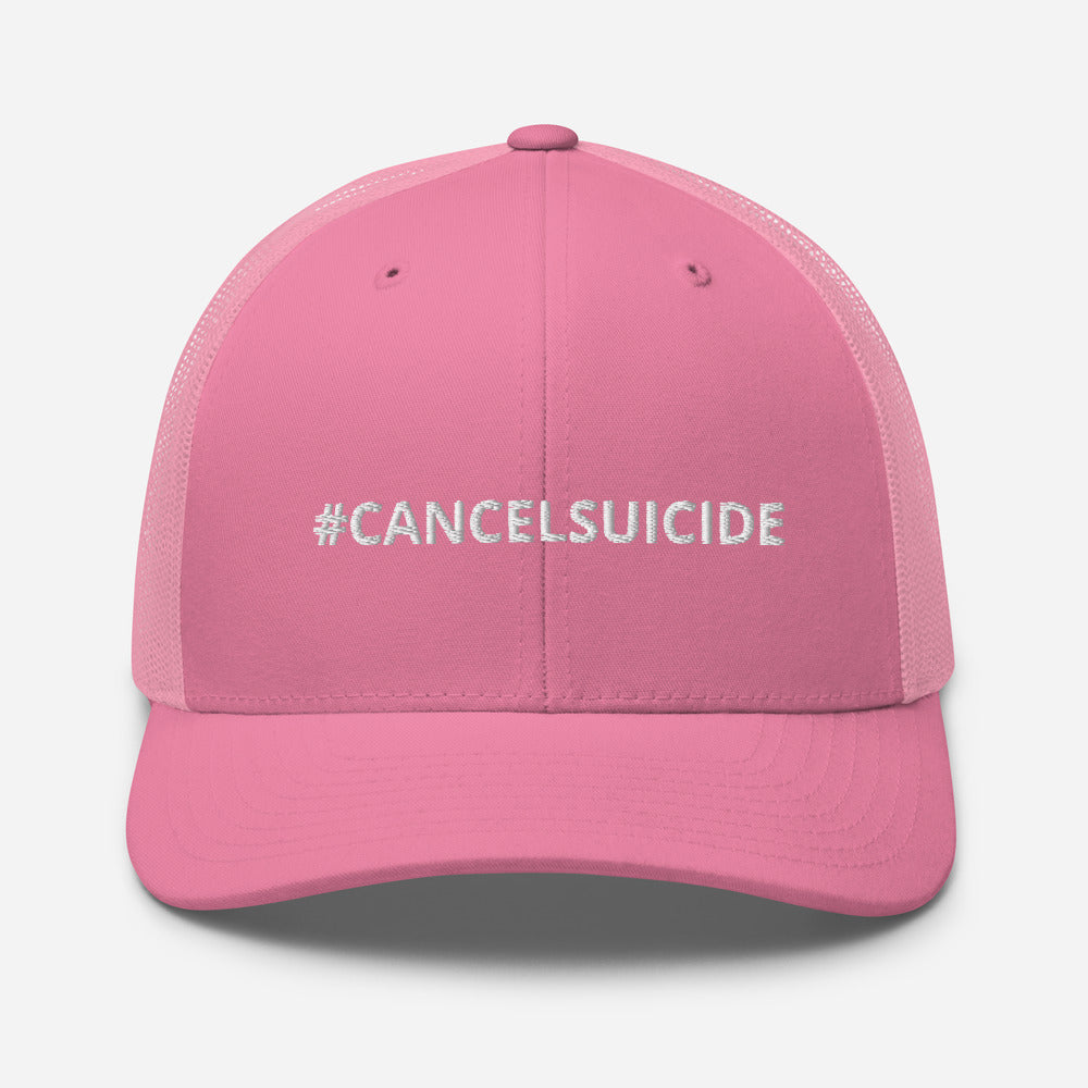 #CANCELSUICIDE Signature Trucker Cap White Embroidery