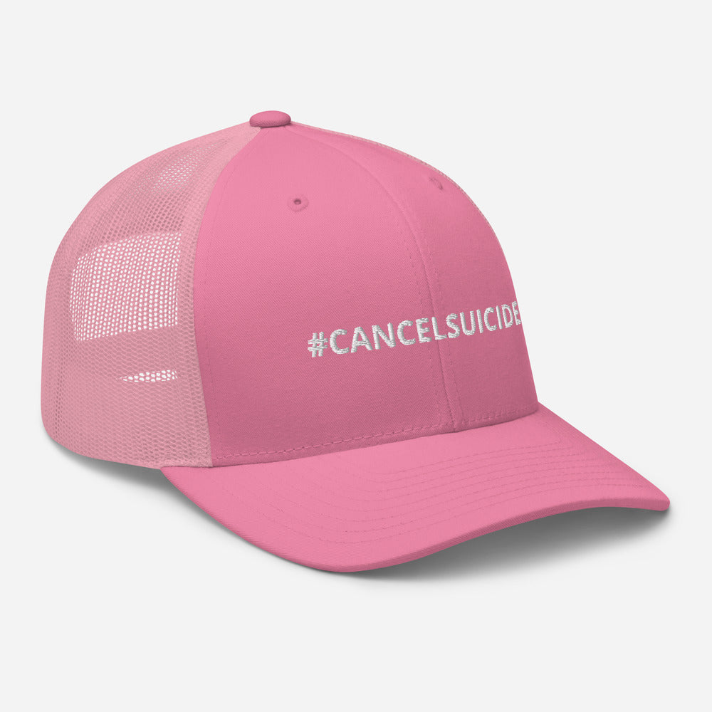 #CANCELSUICIDE Signature Trucker Cap White Embroidery