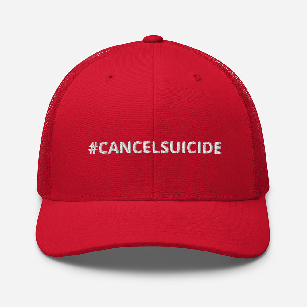 #CANCELSUICIDE Signature Trucker Cap White Embroidery