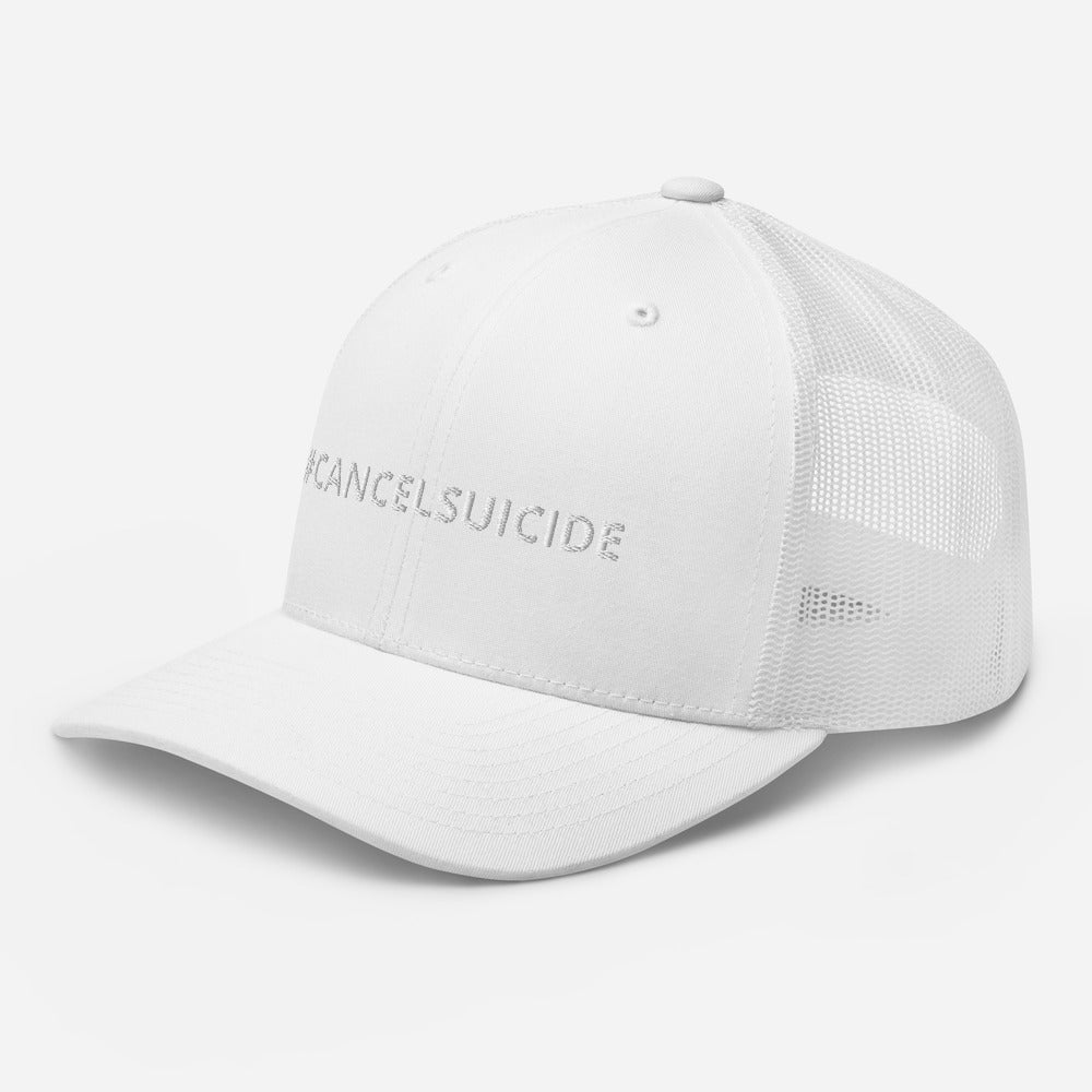 #CANCELSUICIDE Signature Trucker Cap White Embroidery