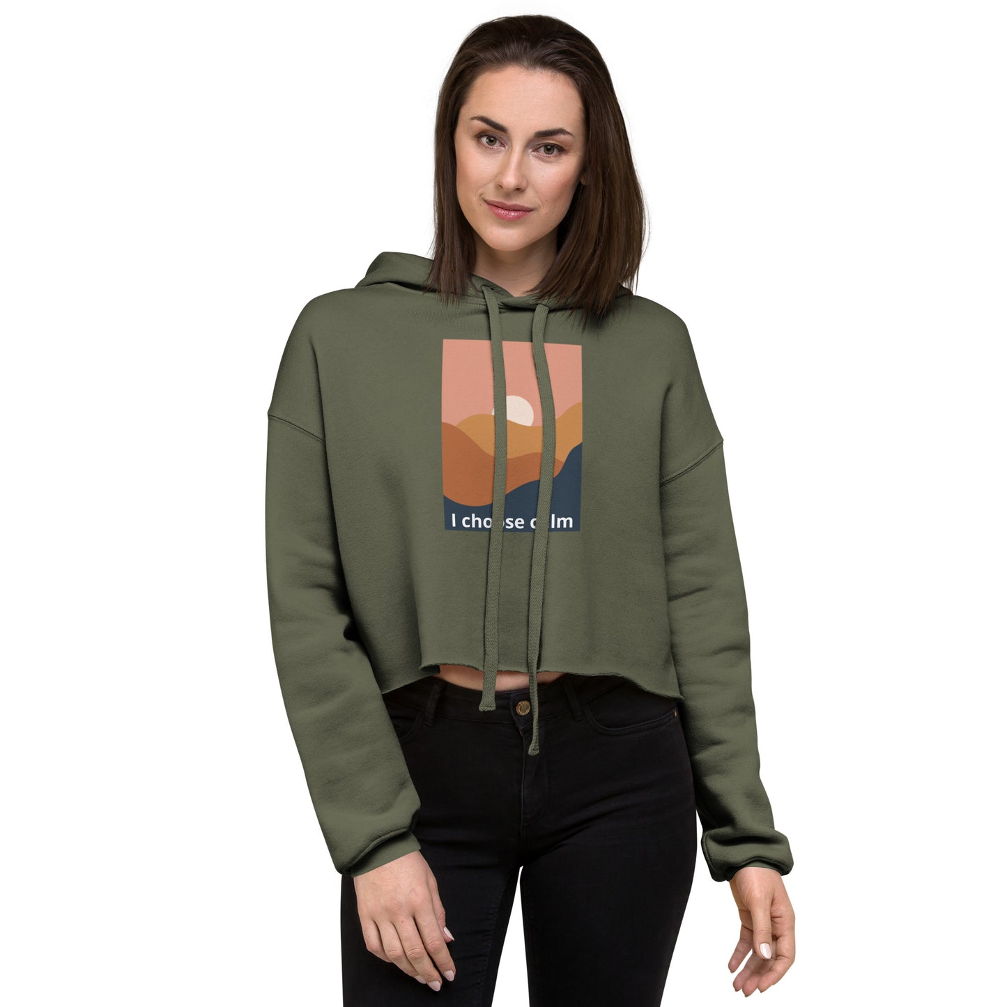 I choose calm Crop Hoodie