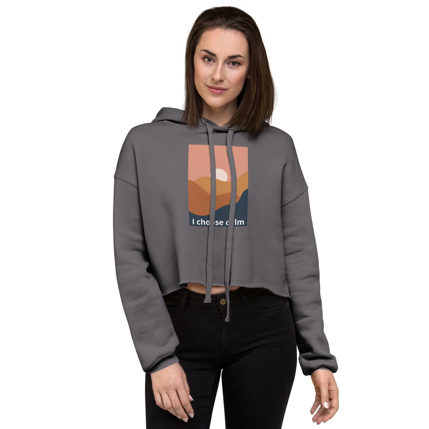 I choose calm Crop Hoodie